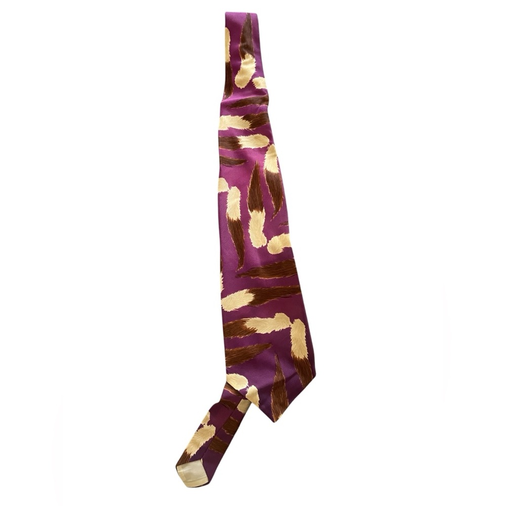 EUC 80s Vintage Funky Hipster Purple De Carlo Men’s Tie Fox Tails